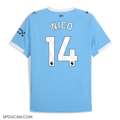 Muški Nogometni Dres Manchester City Nico Gonzalez #14 Domaci 2025-26 Kratak Rukav Muški Nogometni Dres Manchester City Nico Gonzalez #14 Domaci 2025-26 Kratak Rukav